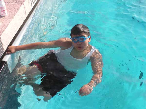 390 Arturo models the new Speedo