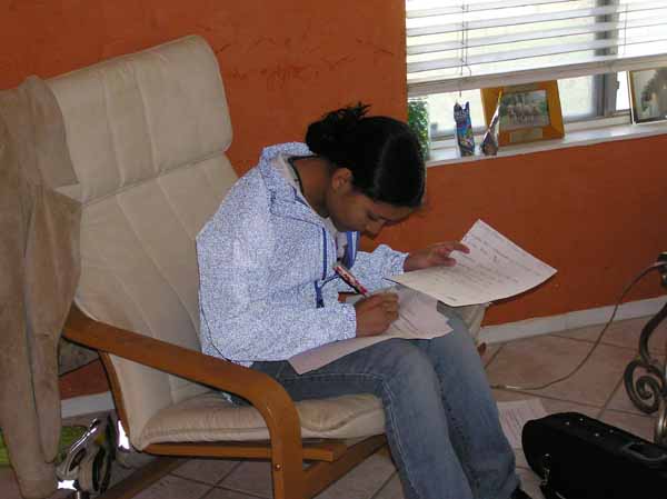 440 Marlene Samano writing Thank You letters