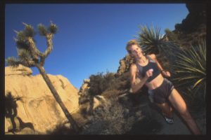 Gruenfeld does much of her Ironman training in California’s Mojave Desert near her home in Palm Springs.